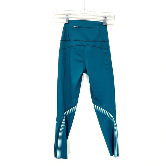 Lululemon Women Capri Leggings Green 4 Athletic Athleisure Activewear Yoga Gym - Picture 3 of 9